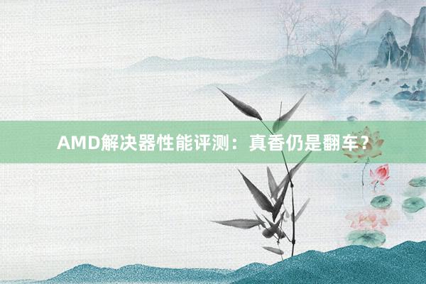 AMD解决器性能评测：真香仍是翻车？